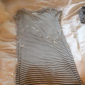 Green stripped dress